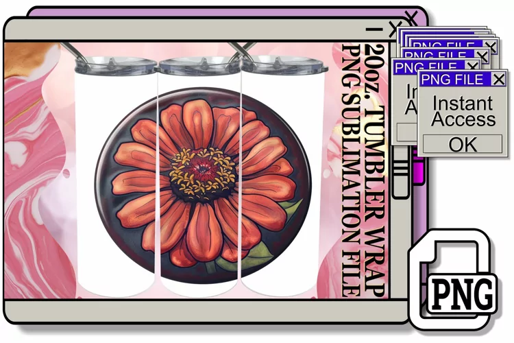 Spring Blossom Denim Tumbler Wrap 20oz