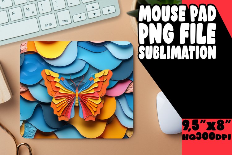 Butterfly Bloom Sublimation Mouse Pad - 3D Design