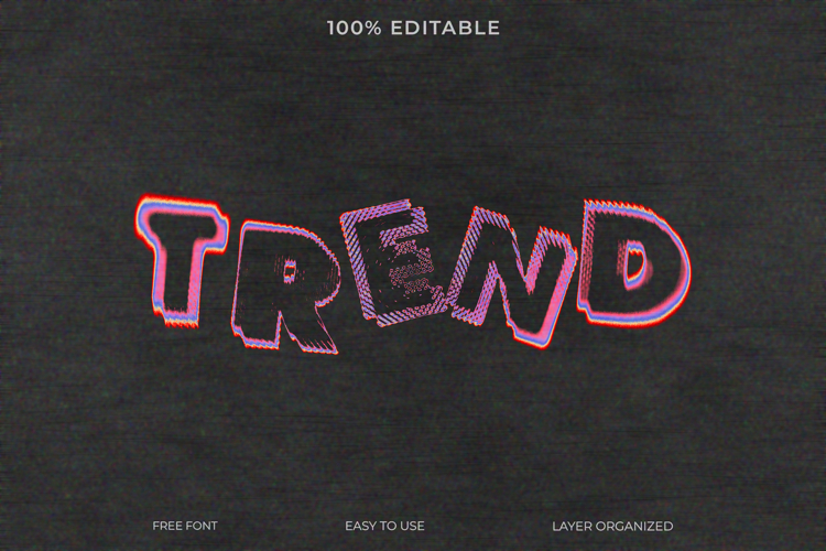 Retro Neon Pixel Text Effect Photoshop Template example image 1