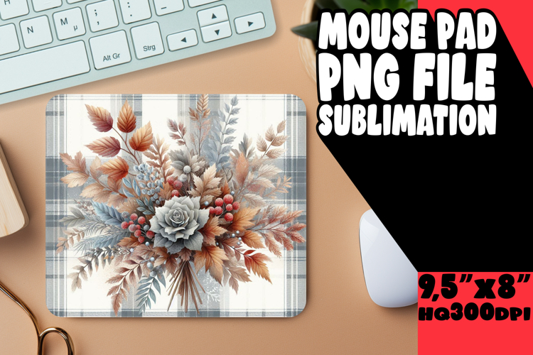 Whimsical Mouse Pad Design Sublimation, Autumn Flower