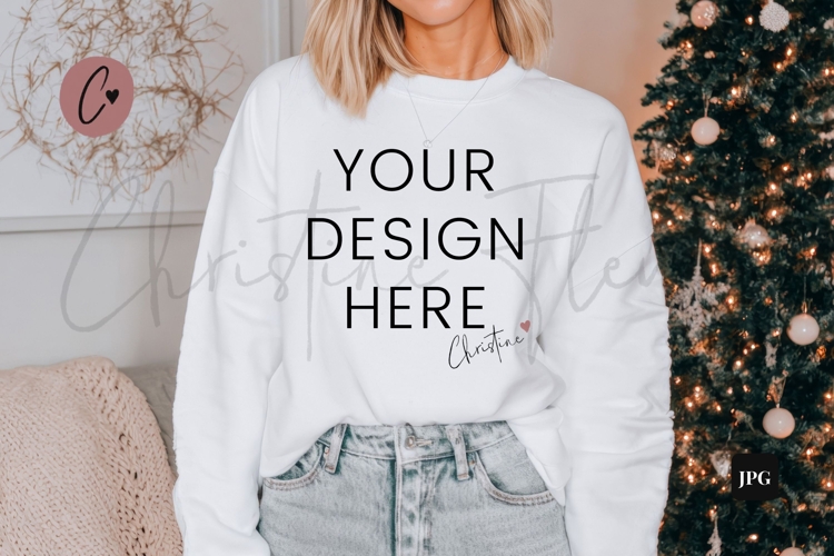 White Christmas Sweatshirt Mockup
