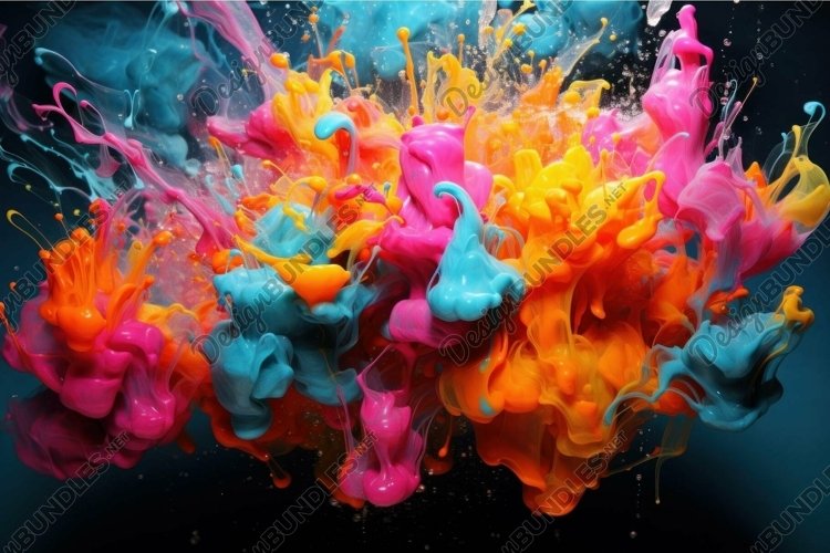 Spontaneous Splash paint. Generate Ai example image 1