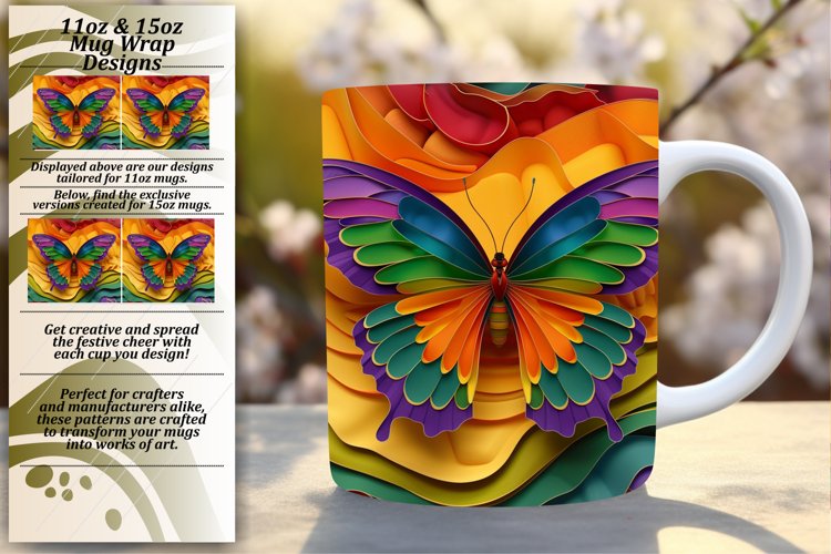 Vibrant Spring Butterfly 3D Wrap example image 1