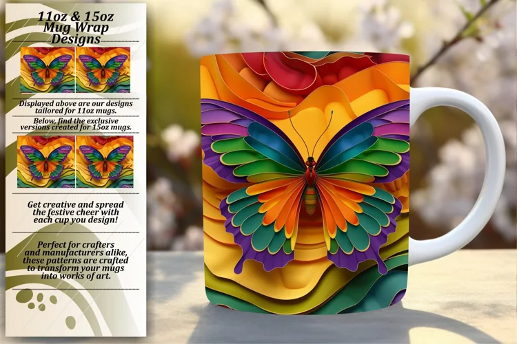 Vibrant Spring Butterfly 3D Wrap