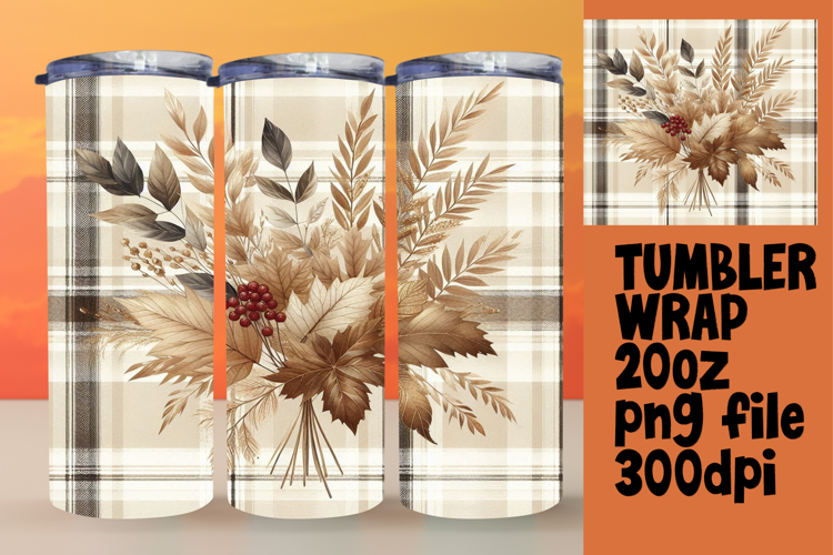 20oz Tumbler Template for All Occasions , Autumn Flower