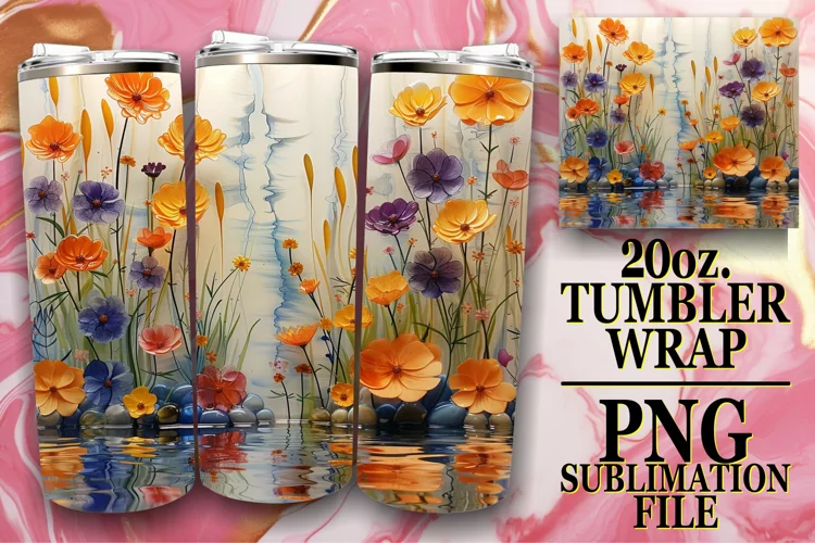 Vibrant Spring Meadow of Flowers Tumbler Sublimation