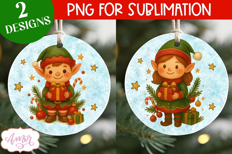Christmas ornament PNG sublimation, Christmas elf ornament