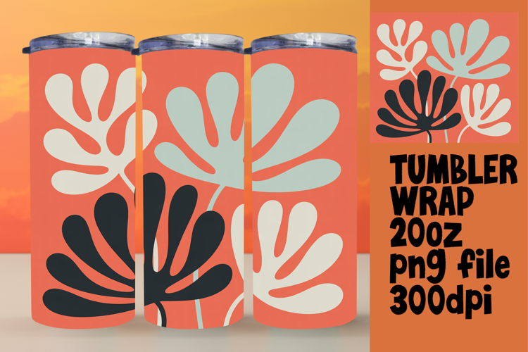 RICH 20oz Tumbler Template for DIY Projects , Flowers