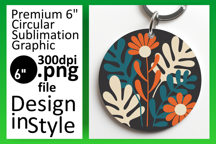 Cute Flamingo with Flowers Round Design PNG