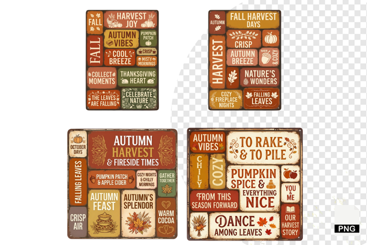 Autumn Farm Signs PNG