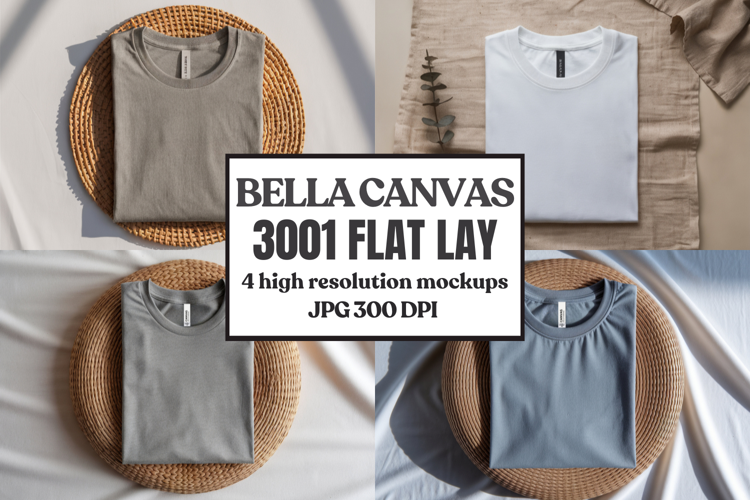 Bella Canvas 3001 Flat Lay T-Shirt Mockup
