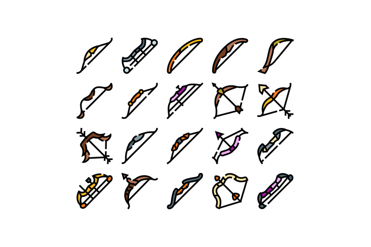 Archer bow and arrow weapon elements collection