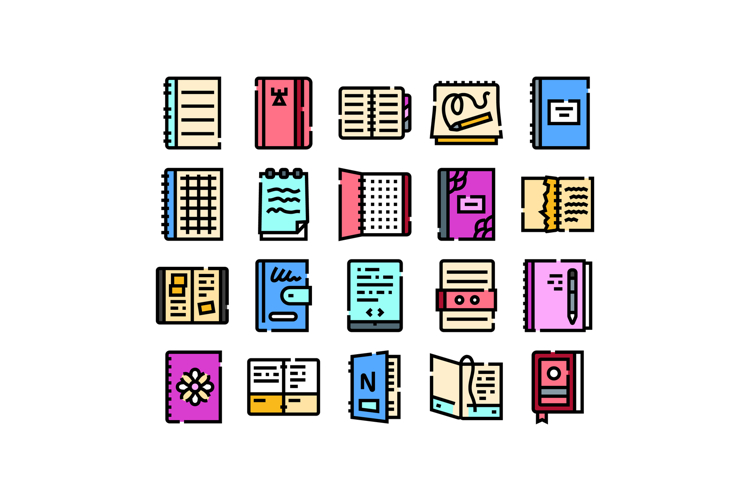 Collection of various notebooks and planners set