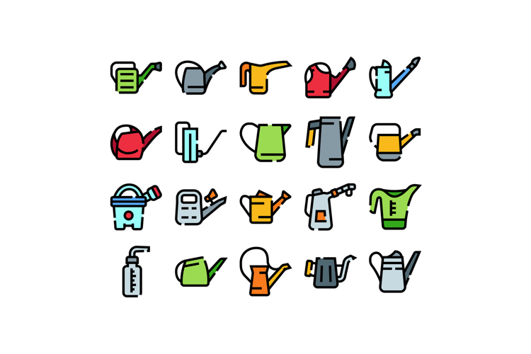 Watering cans collection for gardening and plant care