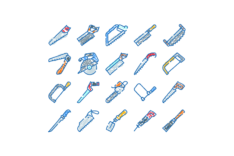 Carpentry and renovation hand saw tools collection