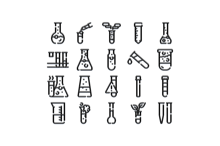 Science laboratory glassware experimenting chemistry and bio