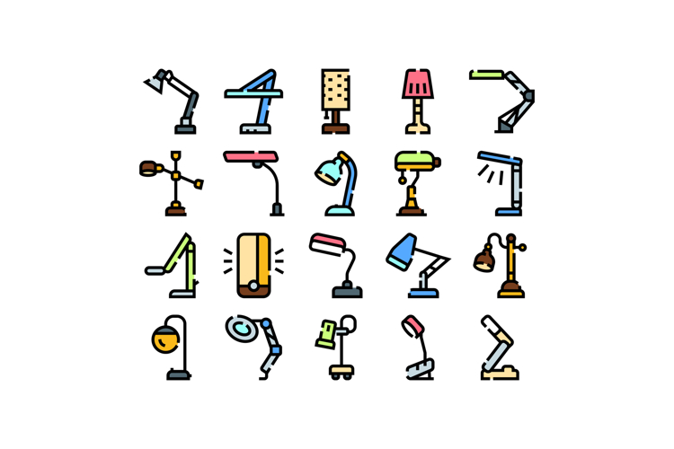 Collection of desk lamps providing workspace illumination