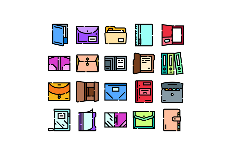 Office folders and document organization stationery collecti