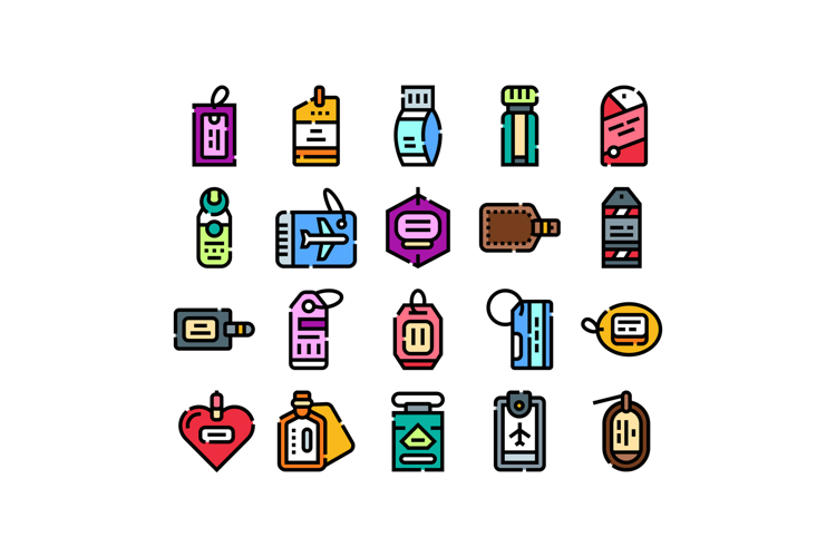 Travel baggage luggage tags identification collection