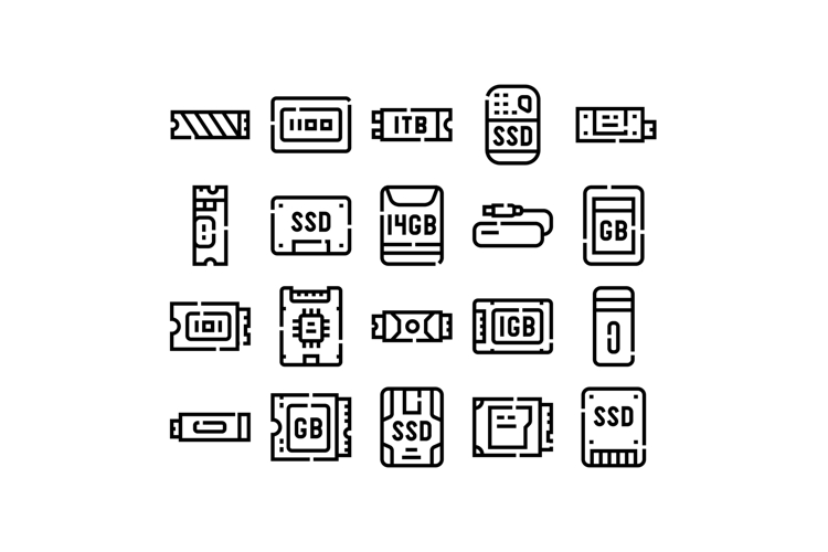 Computer data storage devices technology collection example image 1