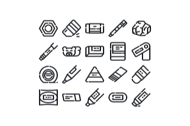 Eraser stationery school office supply tool symbols