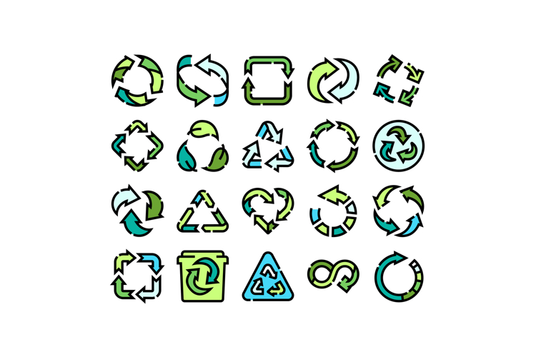 Recycling symbols and arrows for green sustainability concep