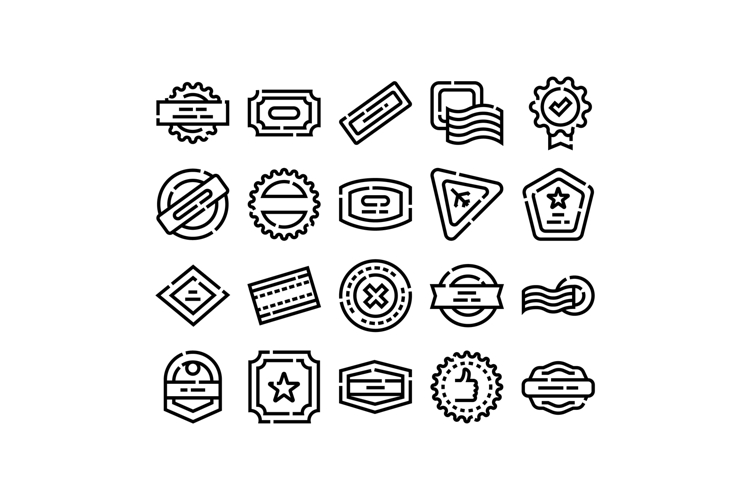 Collection of badges seals and stamp icons