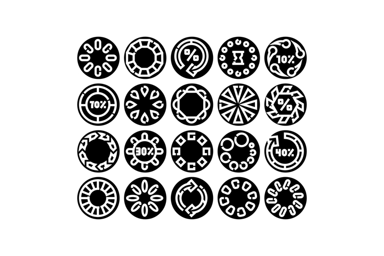 Loading and buffering interface icon set for applications