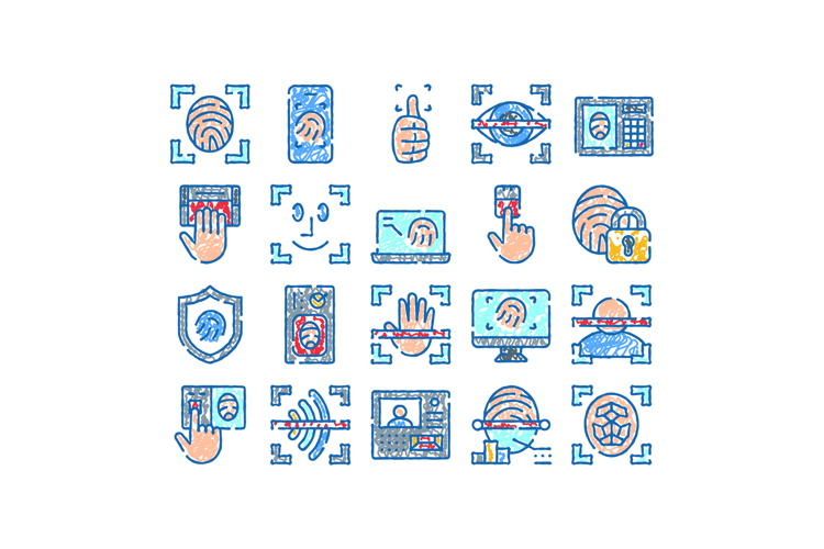 Biometric identification security access technology sketch i