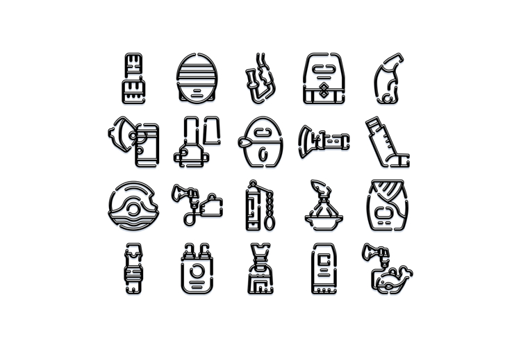 Medical equipment and health care icons collection