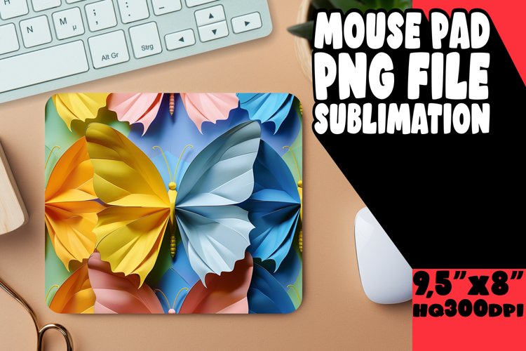 Butterfly Bliss Sublimation Mouse Pad - Spring