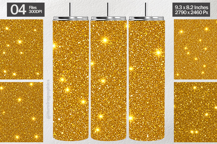 Yellow Sparkle Tumbler Wrap| Tumbler Sublimation