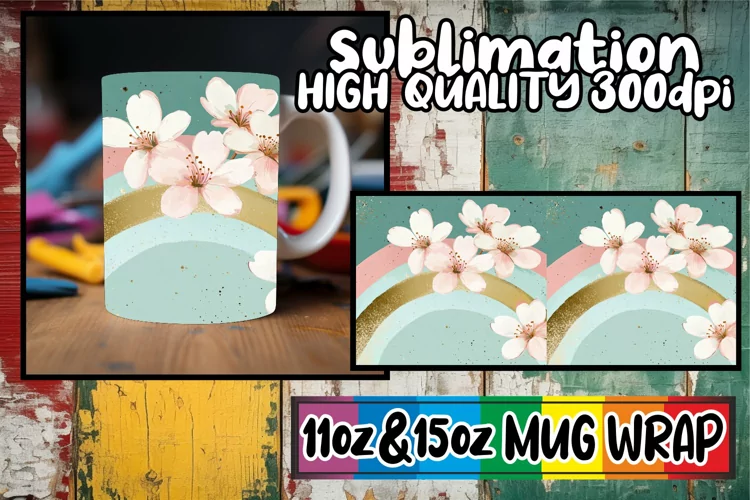 Radiant moments sublimation mug wrap, Flower