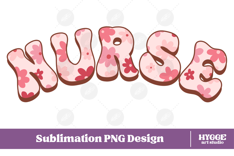nurse flowers Png Retro floral doctor hospital Sublimation