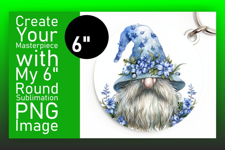 Enchanting Gnome Round Ornament Sublimation