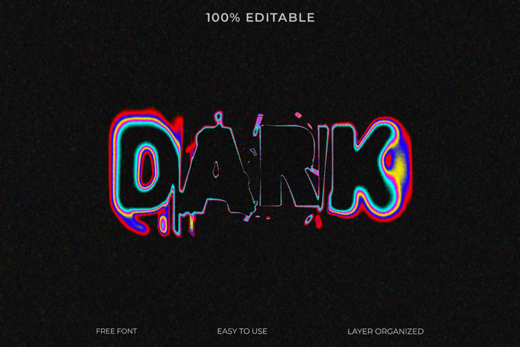 Melting Neon Text Effect Photoshop Template example image 1
