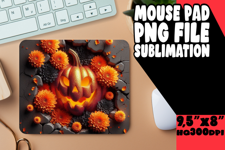 UNIQUE MOUSE MAT INSPIRATIONAL MAGIC, 3D Pumpkin