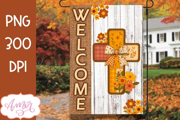 Welcome garden flag sublimation, Christian garden flag PNG