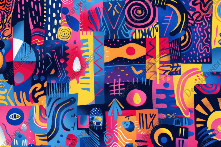 Colorful Funky Pattern Background Wallpaper example image 1