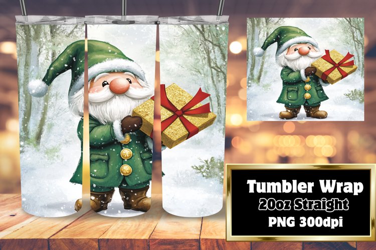 Festive Gnome Wrap Christmas 20oz Tumbler Sublimation