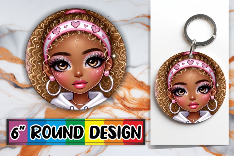 Sublimation Circle Ornaments PNG, Love Girl