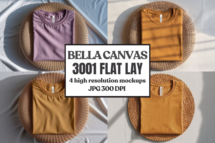 Bella Canvas 3001 Flat Lay T-Shirt Mockup example image 1