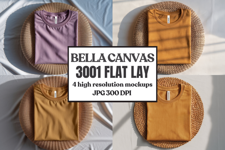 Bella Canvas 3001 Flat Lay T-Shirt Mockup