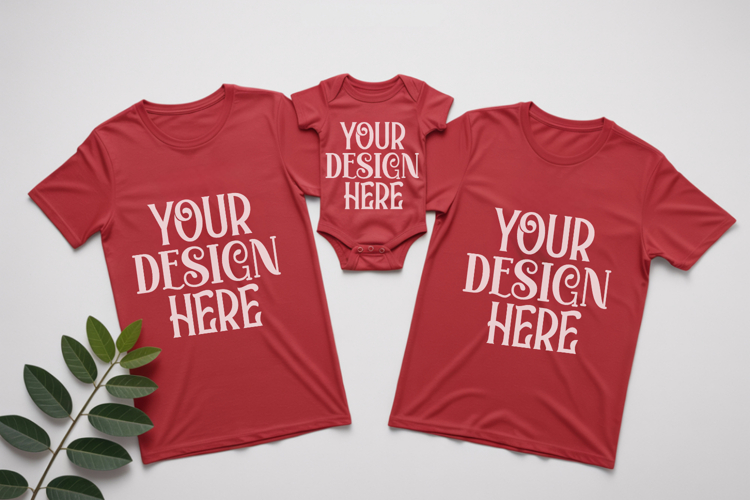 Christmas Family Matching Group T-Shirt Mockups | Holiday Fl