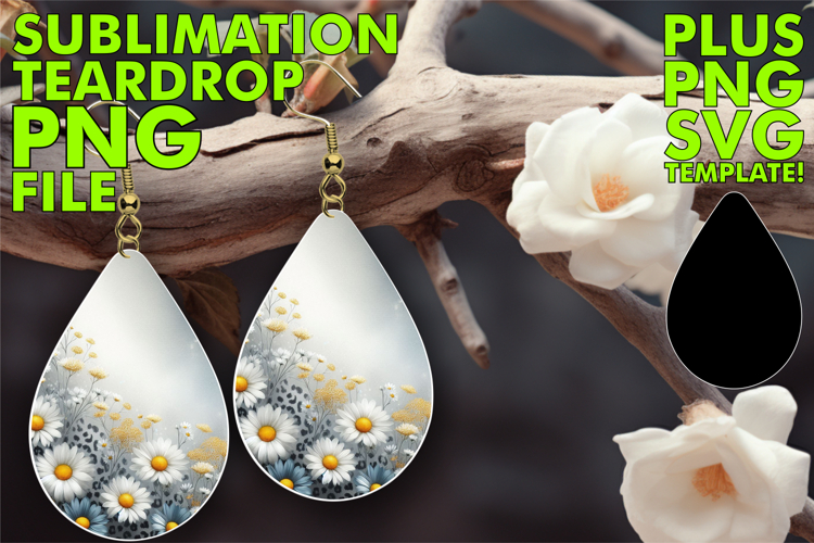 Cheerful Teardrop Earrings Design PNG, Leopard Prints