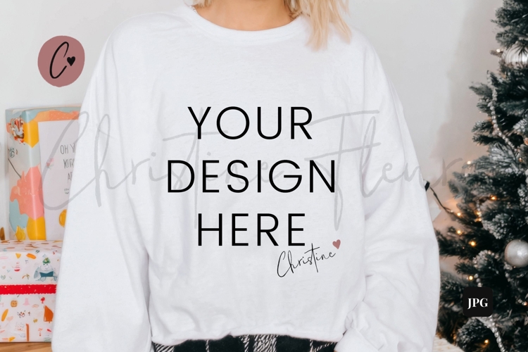 White Christmas Sweatshirt Mockup