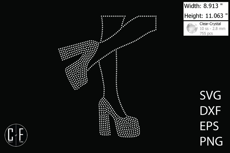 Platform Heels Rhinestone Template example image 1