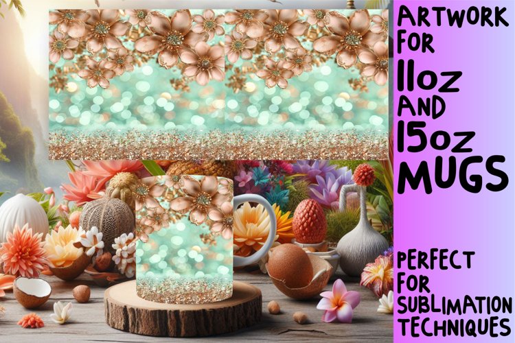 Blossom Leopard Glitter Mug Wrap