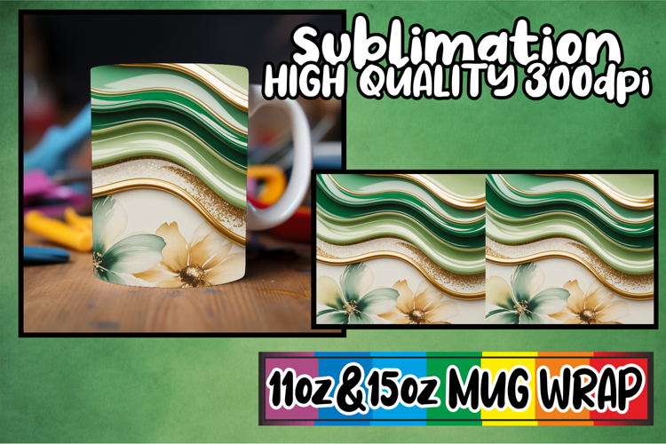 Blissful sunsets 11oz 15oz sublimation wrap, Pattern