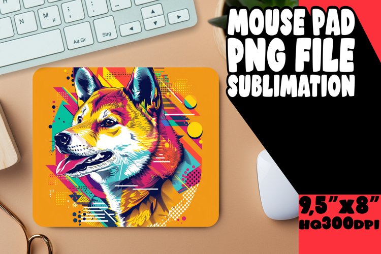 Bold Abstract Dog Mouse Pad Sublimation PNG